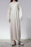 BASERANGE Waist-Drawstring Long Sleeve Dress DRSH Collection Portugal BAS-DRSH-CH-WI22-MIHUI Beige Gray